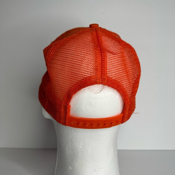 Reynolds Vintage Florescent Orange‎ Baseball Trucker Hat “TopCat 90” Adjustable - Picture 4 of 8